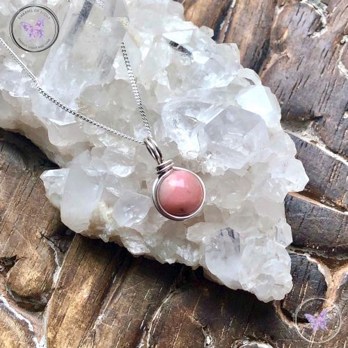 Pink Opal Wire Wrapped Pendant